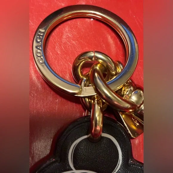 COACH x DISNEY Supple Leather Minnie Mouse Bag Charm Keychain Key Fob NEW NWT - Picture 8 of 14